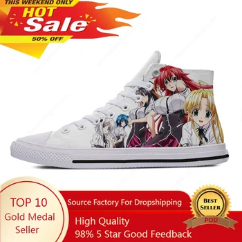 Anime High School DxD HERO High Top Sneakers Mens Womens Teenager Casual Shoes Canvas Running Shoes 3D Print Lightweight shoe 1