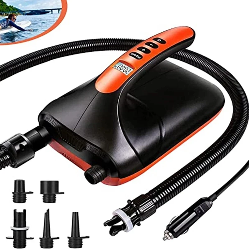 

12V SUP Board Pump Max 20 PSI Inflatable Pump Electric Air Pump Dual Stage for Stand Up Paddle Board Air PVC Boat Mattress