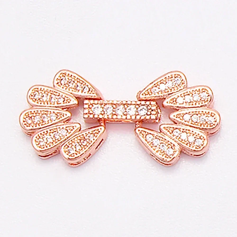 5 Pcs Accessories for Jewelry Making Fastener Clasps Flower Connectors DIY Necklaces Bracelet Zircon Crystal Brass Jewelry Parts