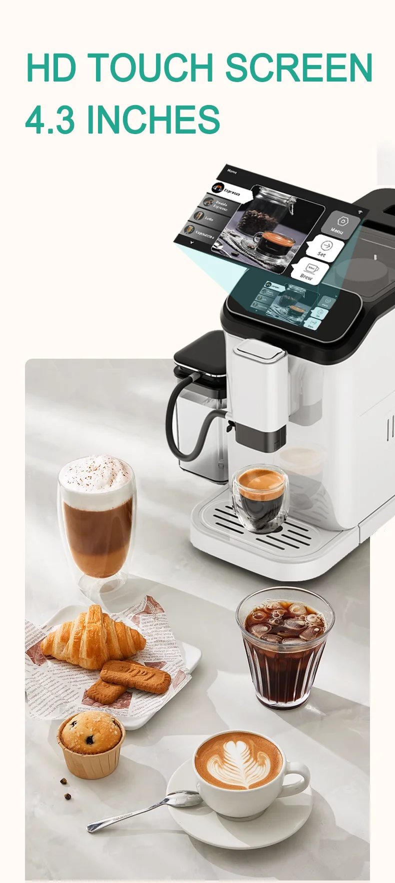 Description Picture 3 of itemD5 Capuchino Espresso Machine Professional Fully Automatic Coffee Making Machine For Office