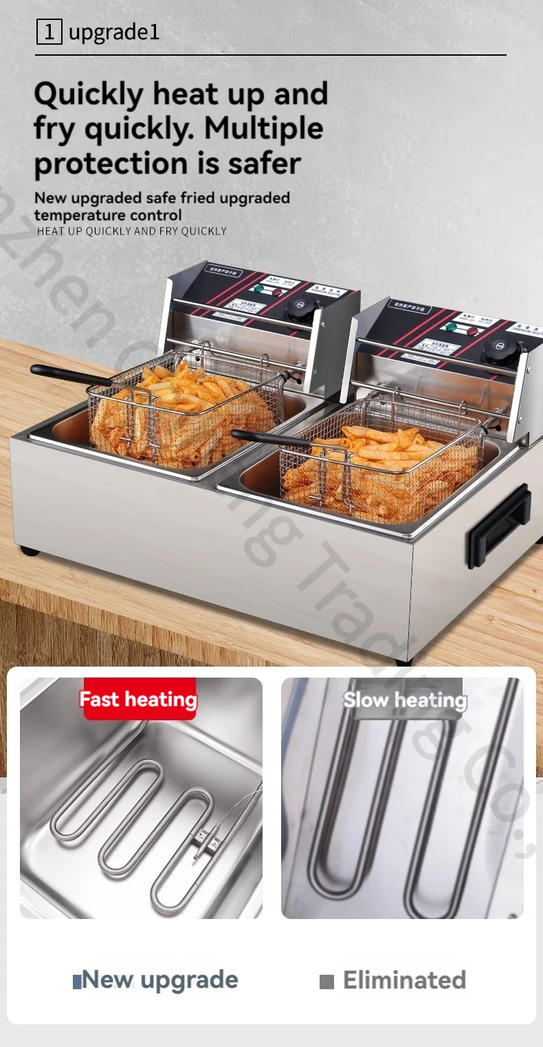 Electric Fryer Commercial Fryer Fried Chicken French Fries Burger Multi-Function Oden Machine Chicken Chop Stall Machine 3