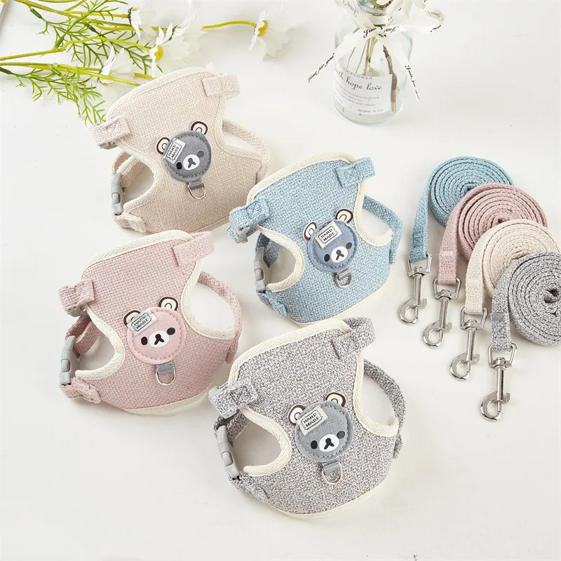 

Kitten Dogs Collar Harness Vest Clothes Pet Dog Dress Up Harness Clothing With Leash Accessories For Cats Dogs Pet Supplies