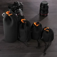 Waterproof Soft Neoprene Camera Lens Pouch Bag Drawstring Protector Case