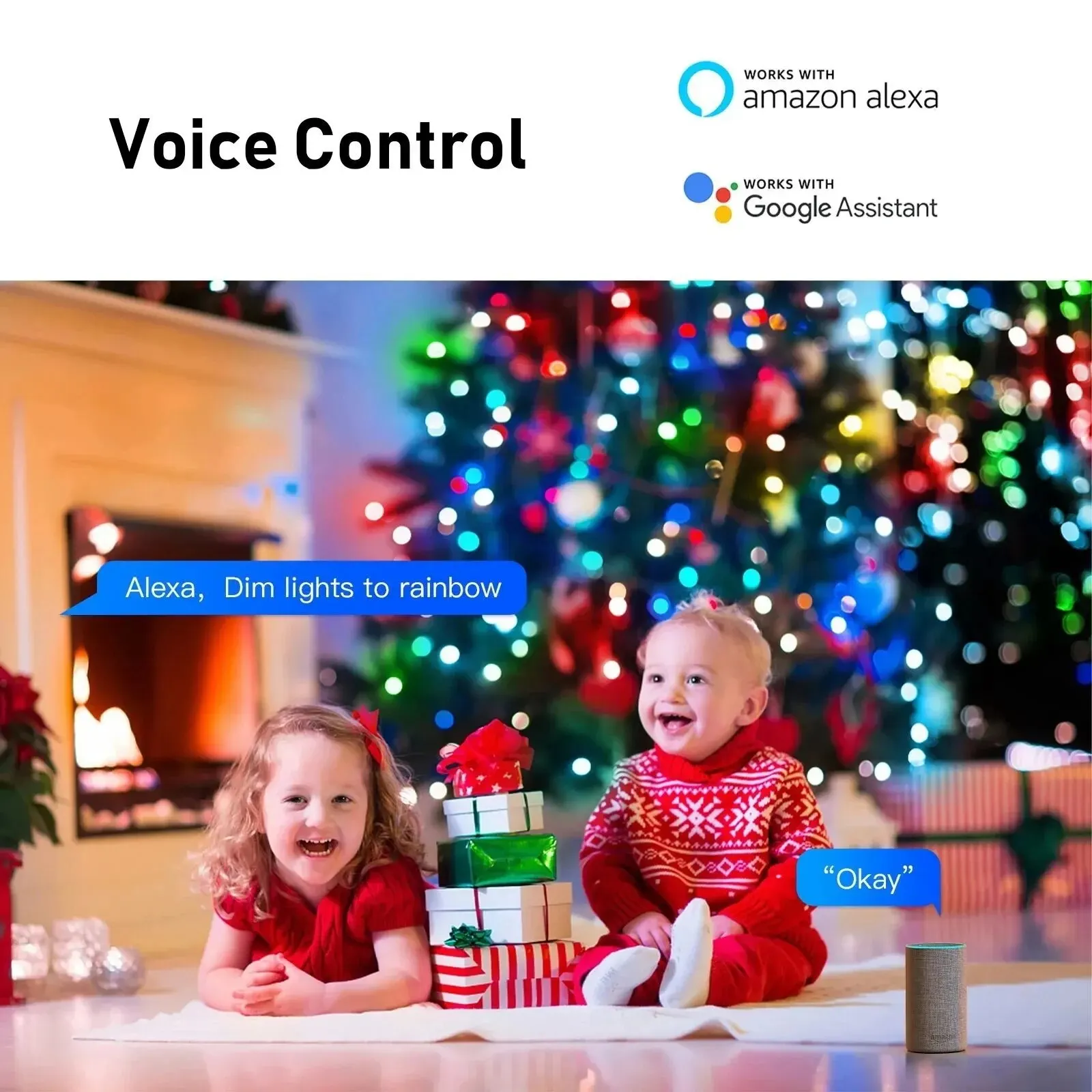 와이파이 BLE 글로브 요정 조명, 야외 RGB 화환 페스툰 파티 정원 웨딩 장식, LED 스트링 조명, 알렉사 구글 보이스, 33 전구