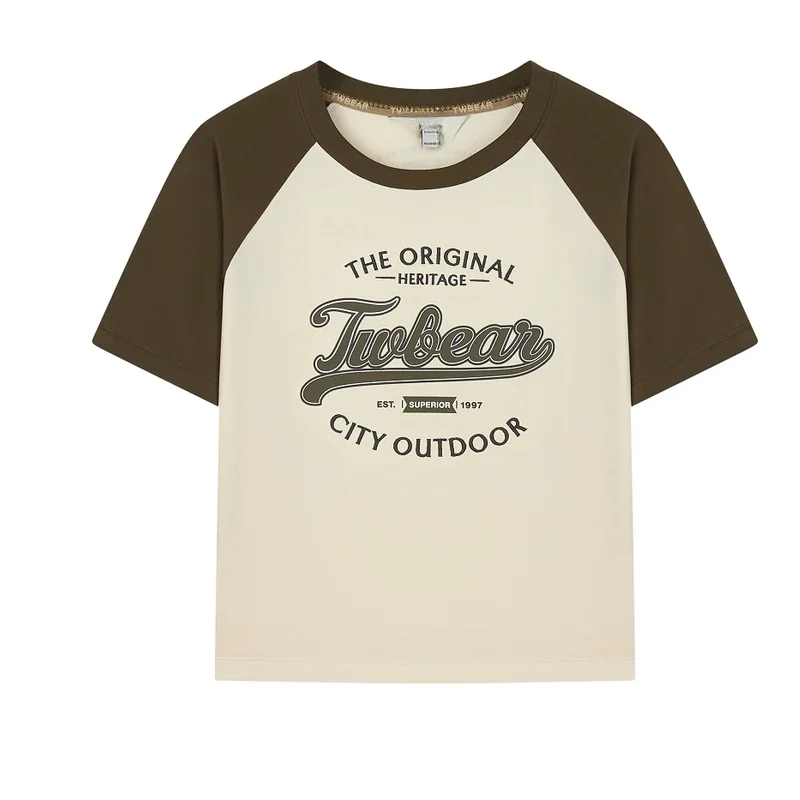 

Summer Short T-Shirt For Women Vintage Letter Print 100% Cotton Tees Teens Preppy Crop Top Sweatshirt Shirt Pulls gothic