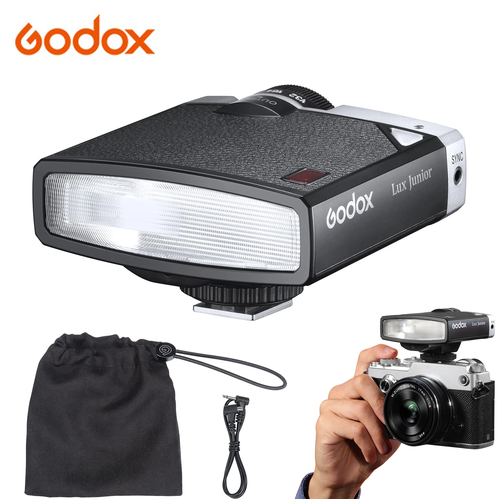 Godox Lux Junior Camera Flash 6000K ± 200K 7 Livelli Flash Speedlite Trigger Universale Per Fotocamera Canon Nikon Fujifilm Olympus Sony