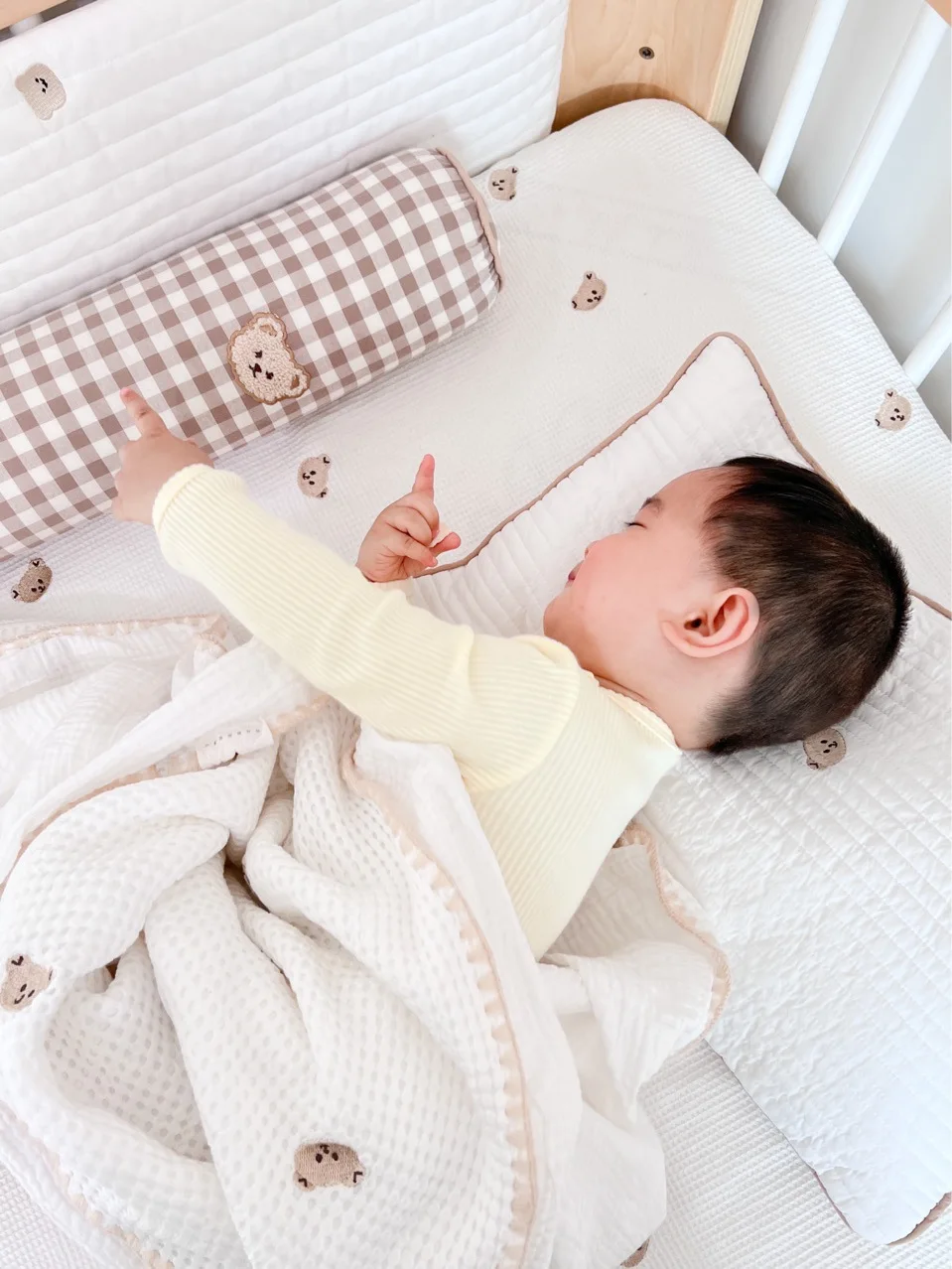 Baby Pillowcase Cotton Pillows 30x50cm Embroidered Pillow & Pillowcase Set Sweat-absorbent and Breathable Children Bedding