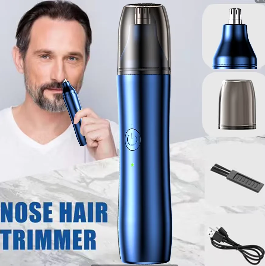 1 set of ear and nose hair trimmer, eyebrow shaper and facial hair remover, compact portable design, men's gift