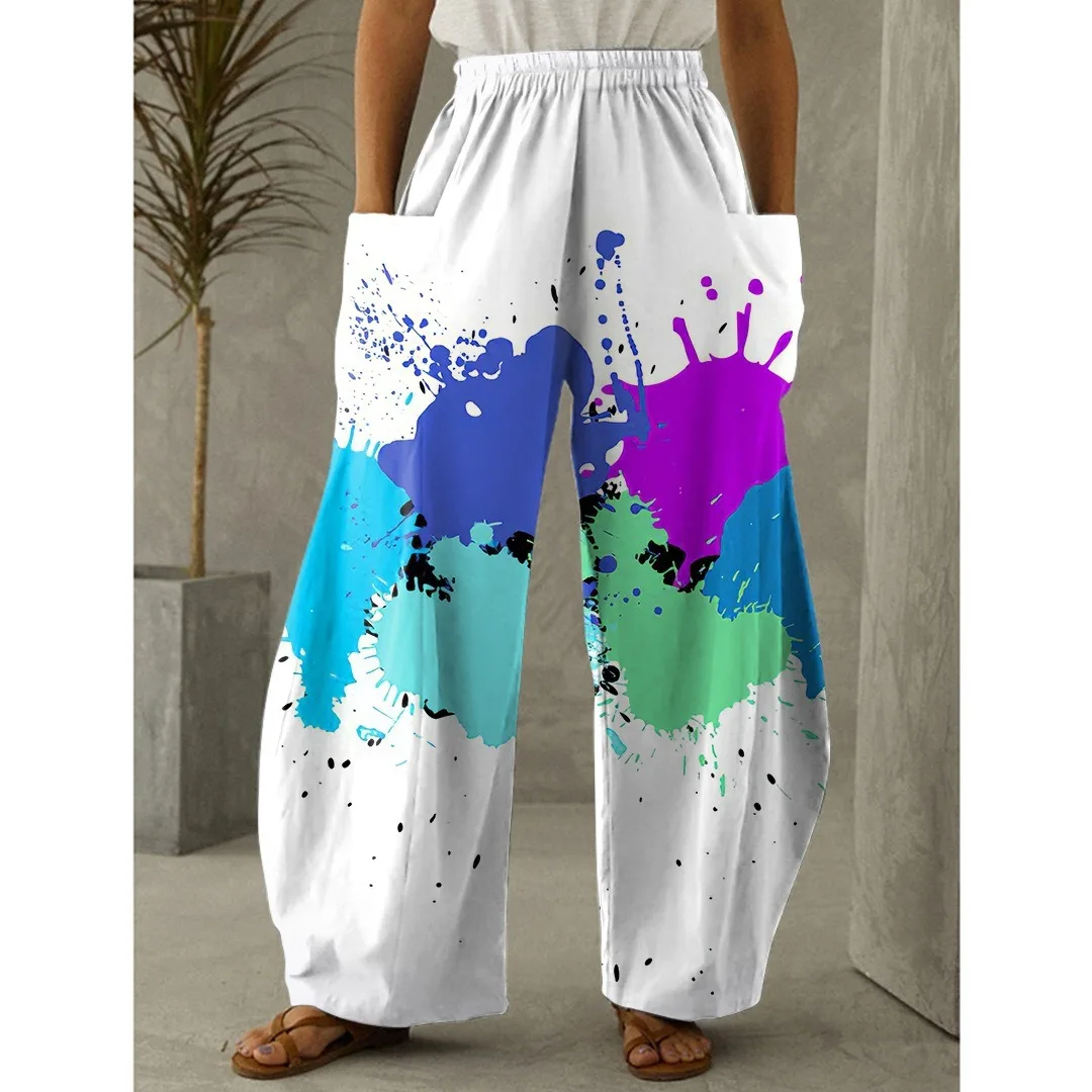 

Summer Tie Dye Print Pants Streetwear Women Casual Pocket Joggers Y2k Pants Loose Trousers Pantalon Sweatpants Chic Overall