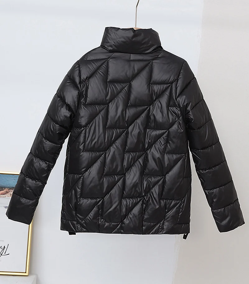2025 New Glossy Down Cotton Jackets Women Winter Parkas Female Stand Collar Casual Warm Short Puffer Jacket Snow Outwear