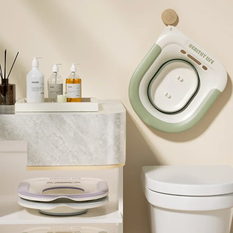 Ergonomic Foldable Toilet Sitz Bath Soaking Basin with Portable Design for Pregnant Women and Hemorrhoid Patients Treatment Care