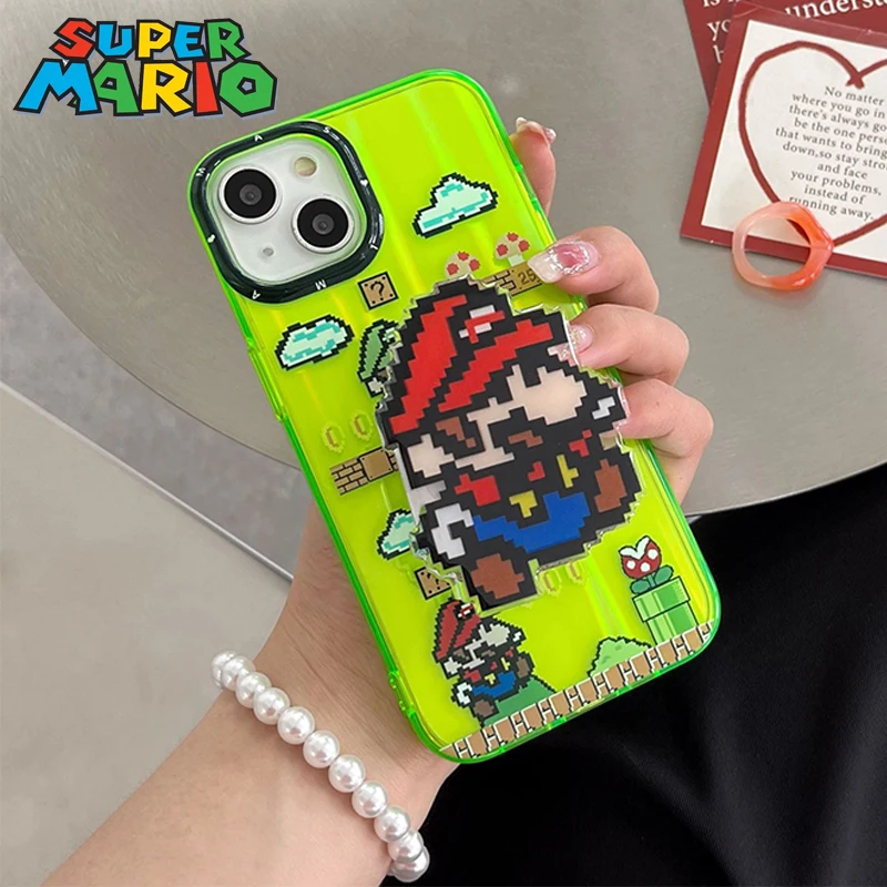 Custodia Per Telefono Super Mario Bros Per Iphone 14 13 Pro Max Anime All Inclusive Con Cover Per Iphone 12Promax 11 Back Shell Gift