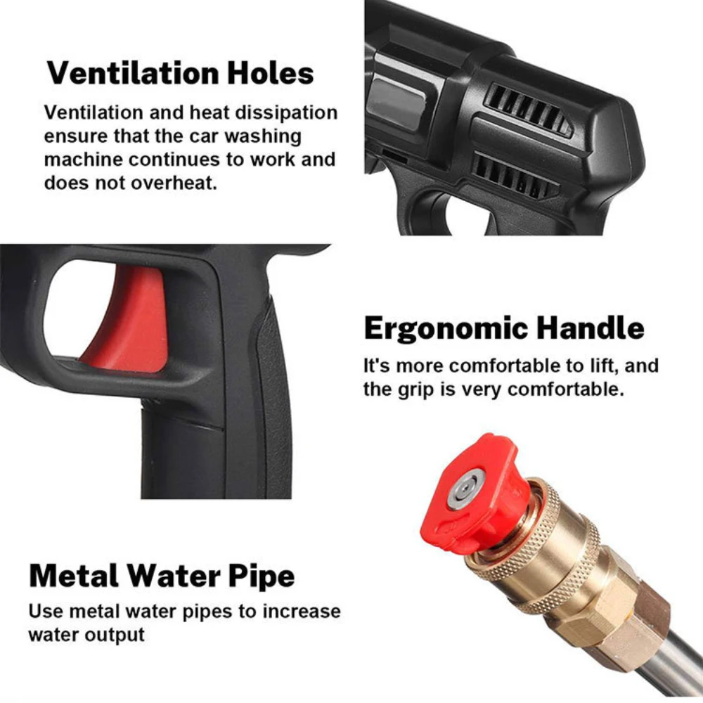 10000mAh 30Bar Wireless Car Washer High Pressure Car Wash Water Gun Portable Car Washing Machine for 18V Makita Battery 4