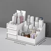 1pc White New Drawer Makeup Storage Box Dormitory Finishing Plastic Shelf Cosmetics Skin Care Dressing Table Desktop 6