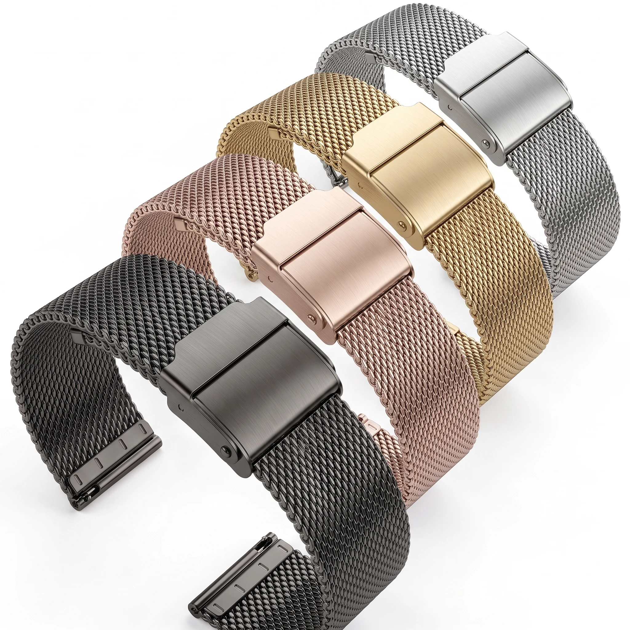 Elegant Stainless Steel Milanese Loop Watch Band – Quick Release Mesh Strap Bracelet