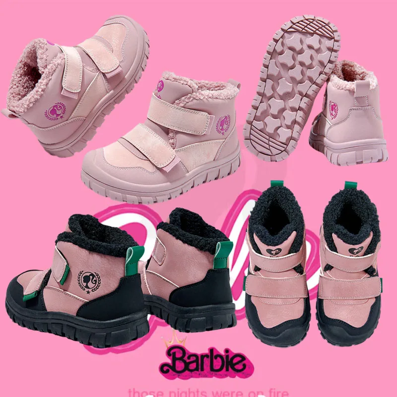 

Kawaii Barbie Snow Boots Cute Girls Non-Slip Student Casual High-Top Cartoon Fashion Plus Velvet Cotton Shoes Birthday Gift