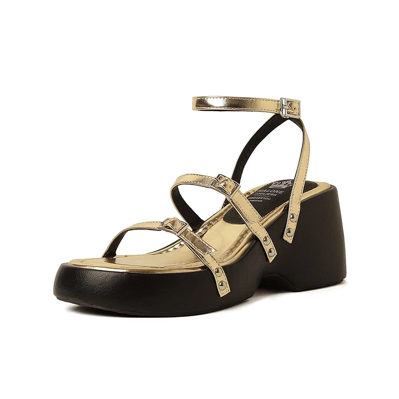 

2024 new summer women sandals natural Leather shoes 22-24.5cm cowhide/denim+pigskin buckles sandals high heel sandals