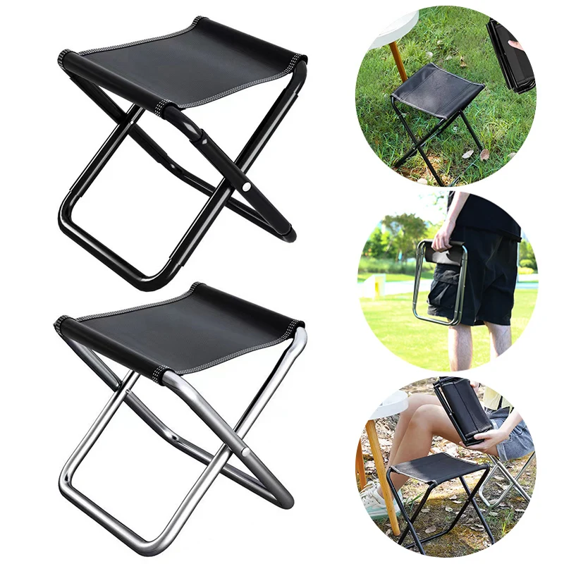 Outdoor Portable Folding Chair Collapsible Fishing Chair Foldable Picnic BBQ Mini Seat Travel Camping Bench Lightweight Chairs