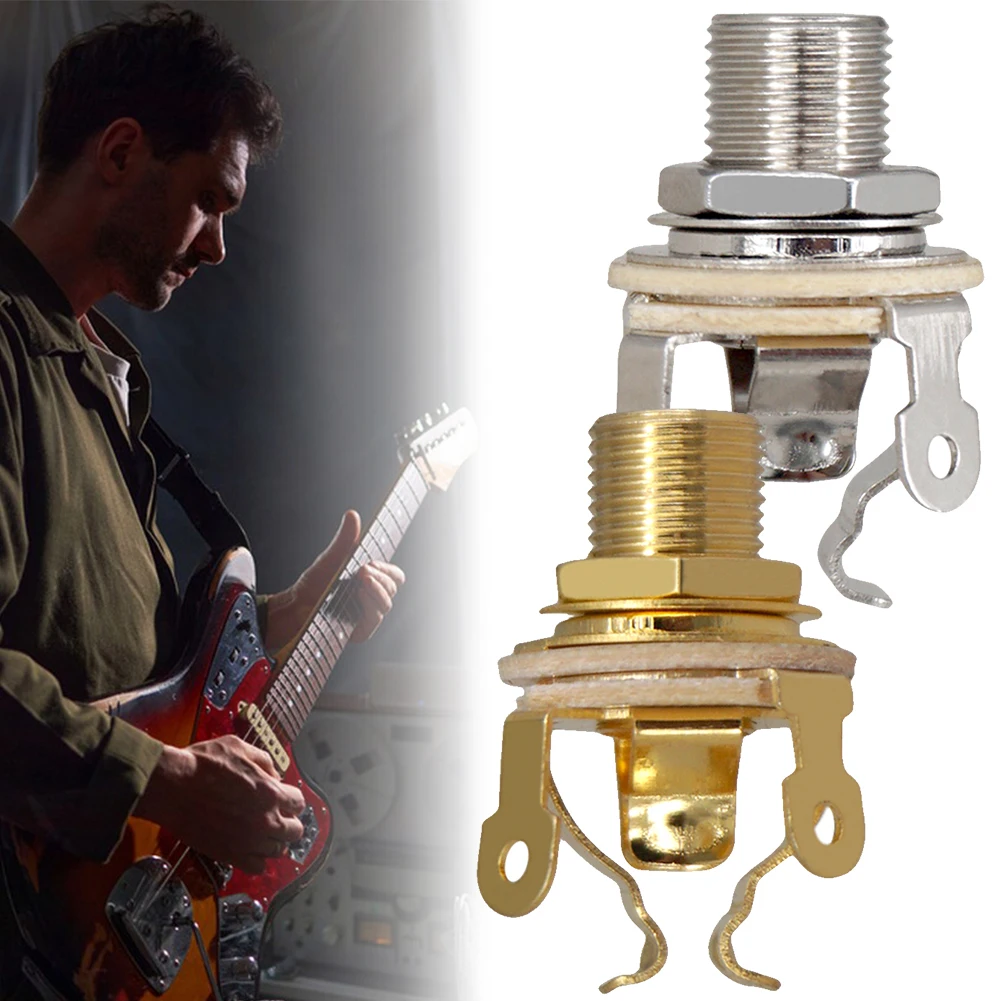 2 Stück 1/4 Zoll 6,35mm Gitarren-Mono-Klinkenbuchse Elektrogitarren-Mono-Klinkenstecker Mono-Ausgangsanschluss Gitarrenzubehör – Detail 17