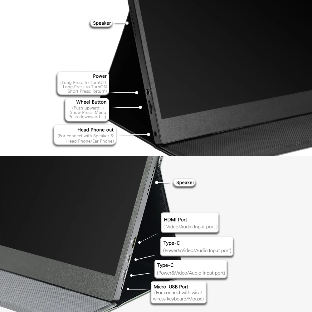 Bimawen ޴  FHD USB-C Ʈ , HDMI ǻ ÷, HDR IPS Ʈ PC  PS4 Xbox ġ, 16 ġ, 1080P