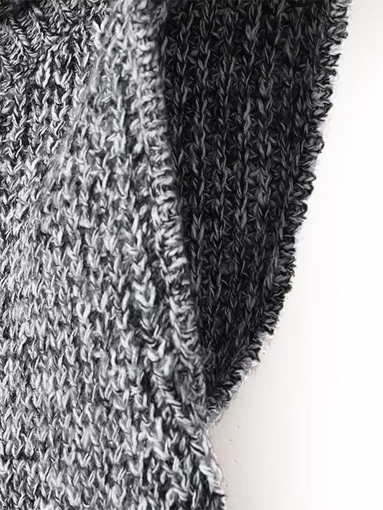 Schal Kragen Fransen Saum Gestrickte Top Frauen Elegante Ärmellose Taille Cinching Schlank Herbst Winter Tops Modische Dame Party – Detail 12
