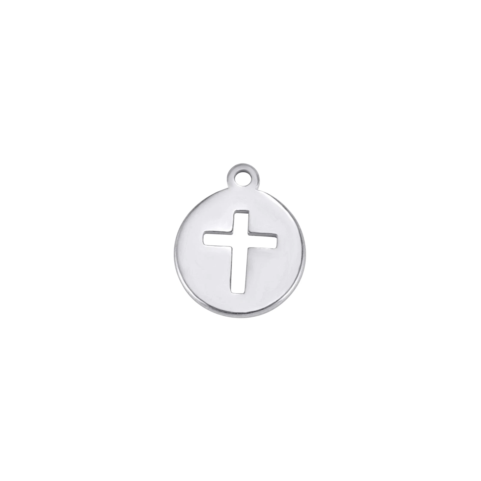 5 Stück Edelstahl-Kreuzanhänger, katholische religiöse Anhänger für DIY-Schmuckherstellung, Halsketten- und Ohrringzubehör – Detail 7