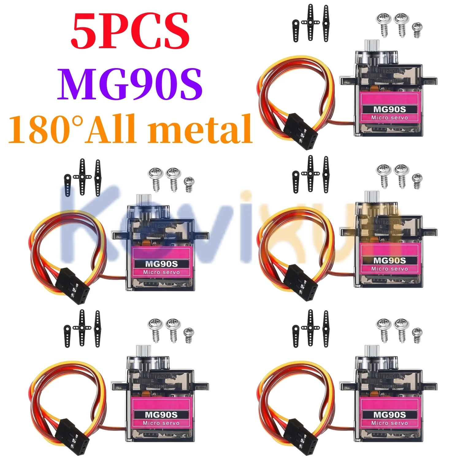 MG90S Servo 2/5/10 Pcs All Metal Gear 9g SG90 Upgraded Version For Helicopter Plane Boat Car Trex 450 RC Robot 180 360 Degree image 12