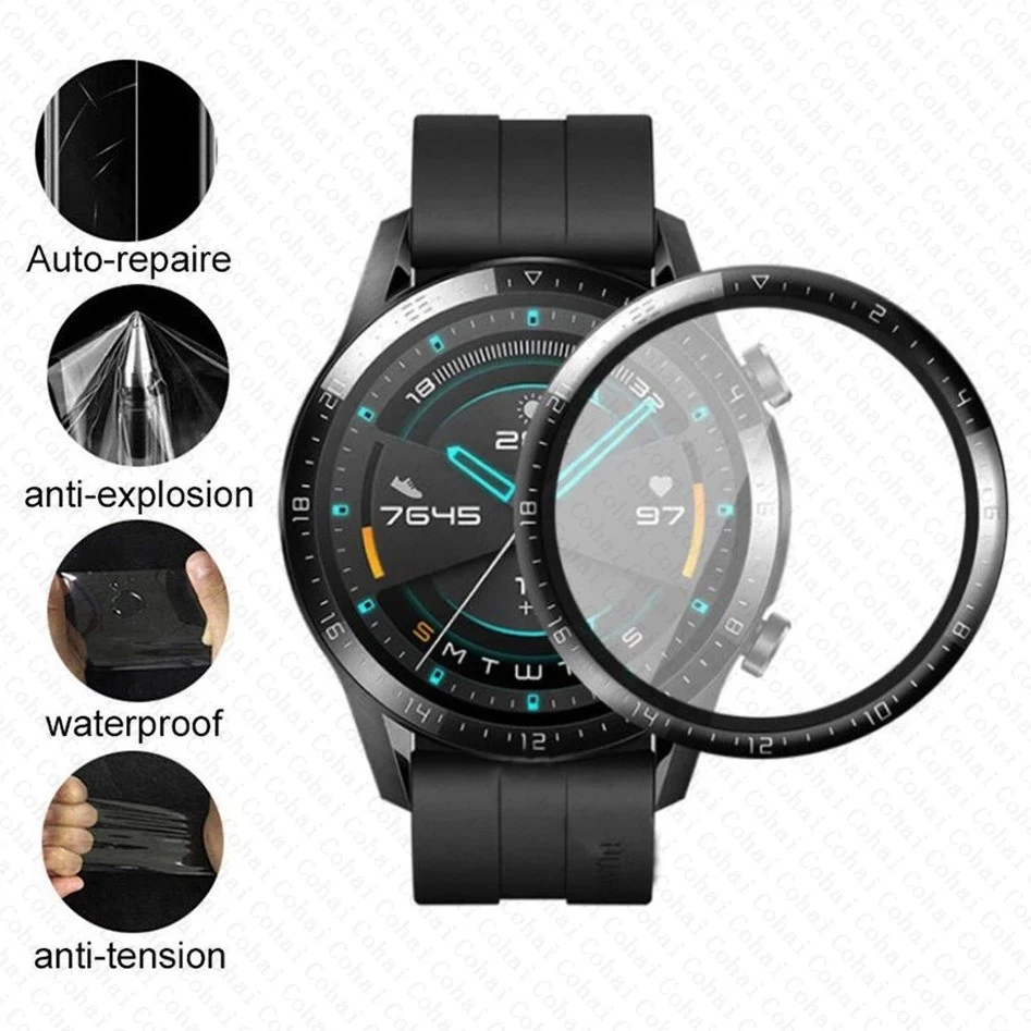 Premium Soft Glass Screen Protector for Huawei Watch GT Series - Smartwatch Accessory