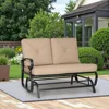Outdoor Rocking Chair with Cushion Glider Bench for 2 Person, Seating Loveseat Steel Frame for Porch, Patio, Garden 2
