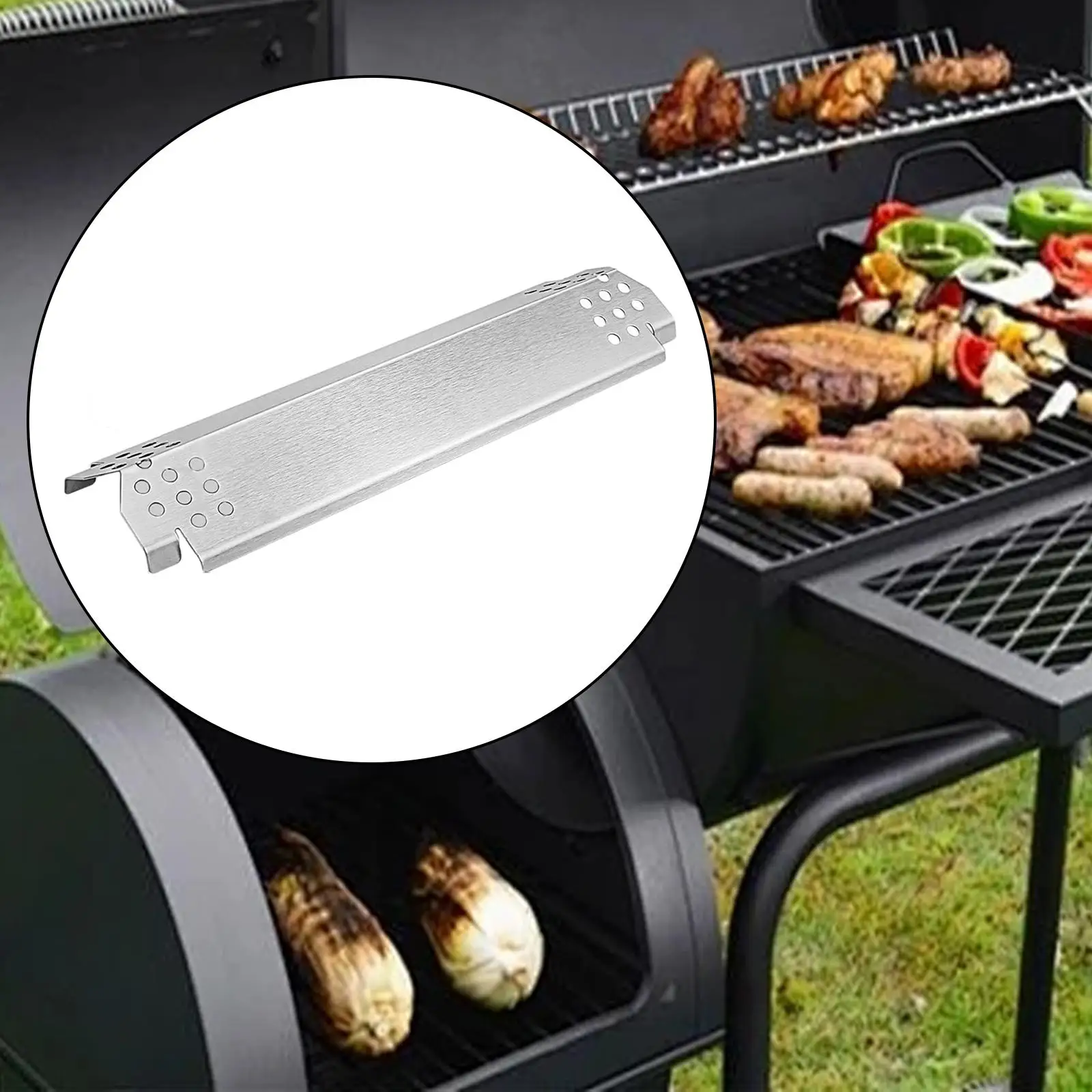 

Grill Heat Plates Heat Deflector Silver,Replace Parts Heat Diffusers Heat Tent Burner Cover for Outdoor,Most Gas Grill