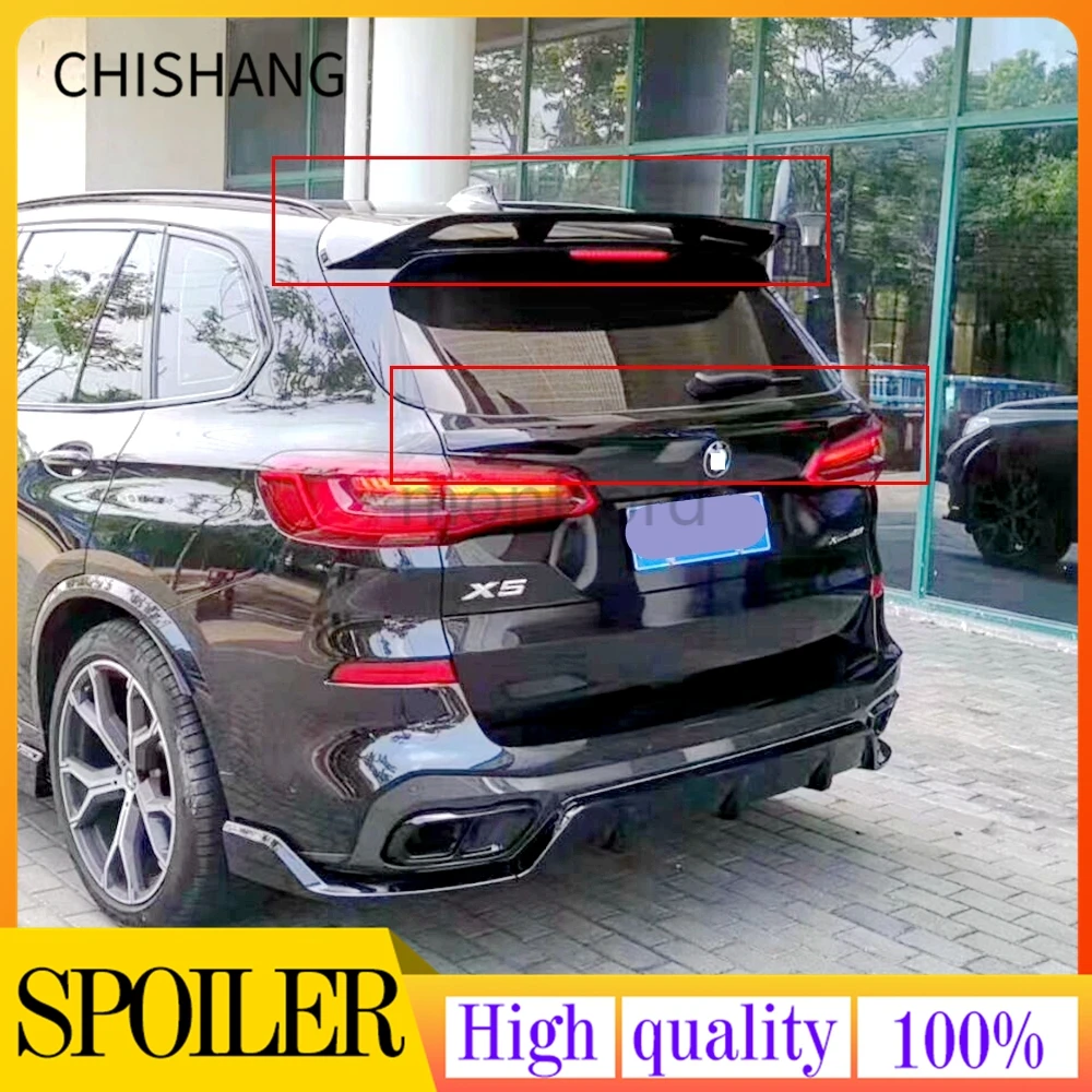 

Car Accessories ABS Plastic Material Gloss Black Color Rear Boot Trunk Wing Rear Roof Spoiler For BMW X5 G05 SUV 2016-2019