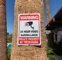 Panneau de propriété privée 24 heures, panneaux de vidéosurveillance sans intrusion, panneau de caméra de sécurité extérieure pour vidéosurveillance domestique 5