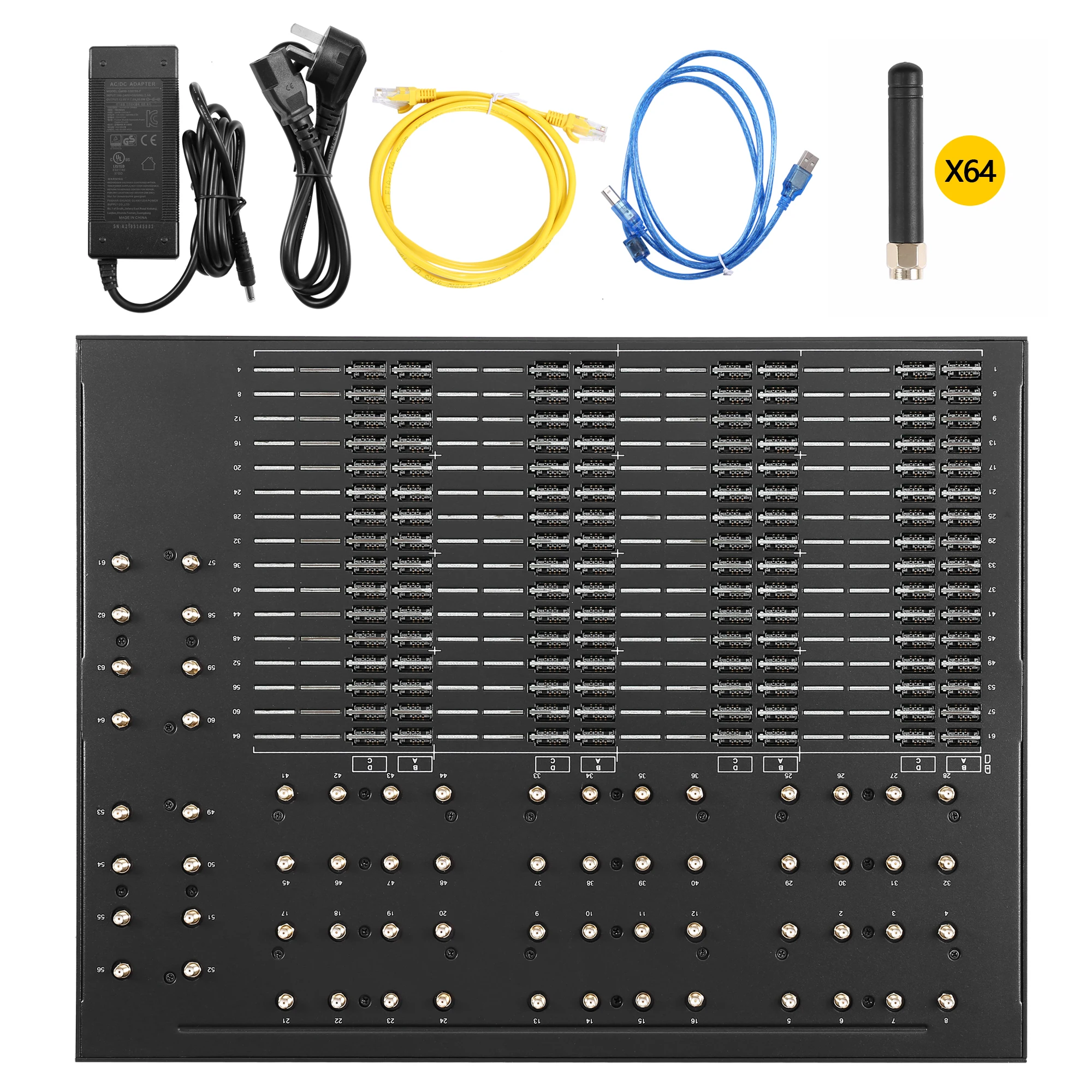 Fast SMS Send Speed 4G SK64-256 LTE SMS Gateway 64 Ports 256 Sim Slots SMS Modem SMS Blasting Machine SMPP HTTP API