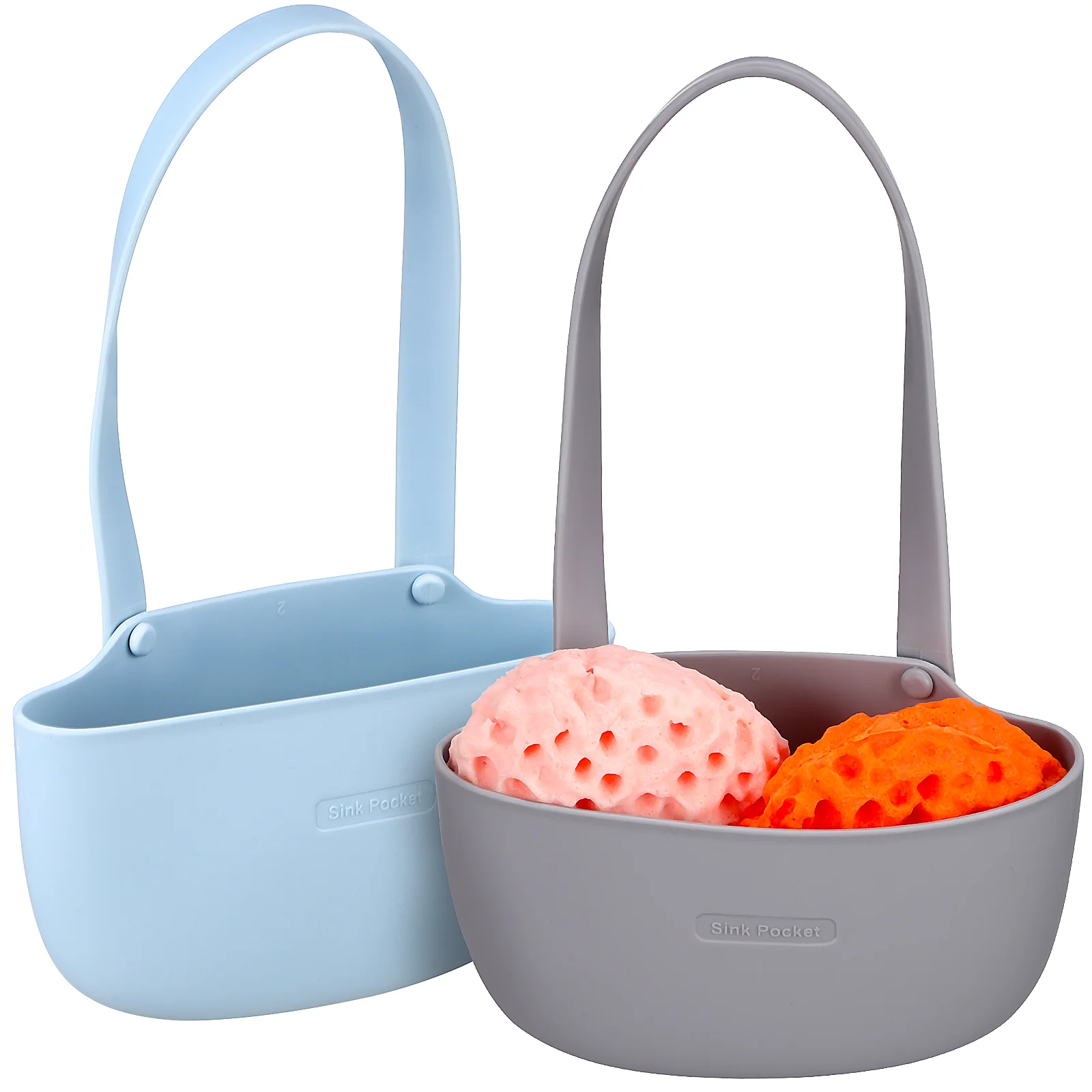 

2pcs Hanging Sink Sink Dish Sponge Holder Scrubber Holder Kitchen Organizer basket Sink Accessories