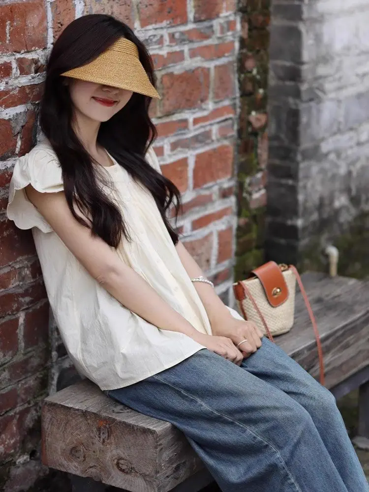 2024 Summer Mini Straw Beach Holiday Bucket Bag Crossbody Bags Women Commute Shoulder Bag