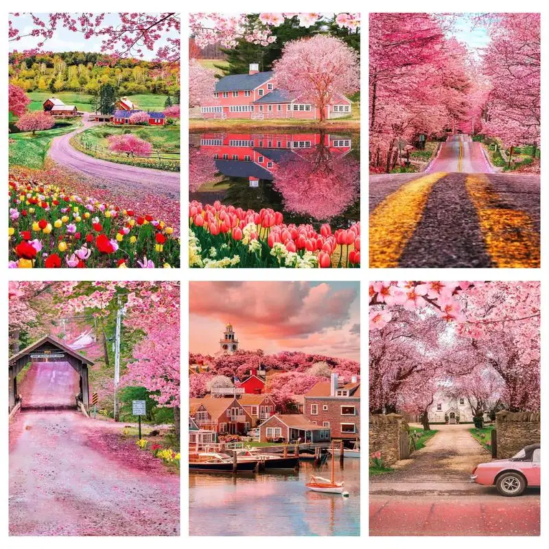 

5D DIY Diamond Painting Kit Flower Scenery Painting Wall Full Diamond Embroidery Landscape Living Room Bedroom Home Art Decor