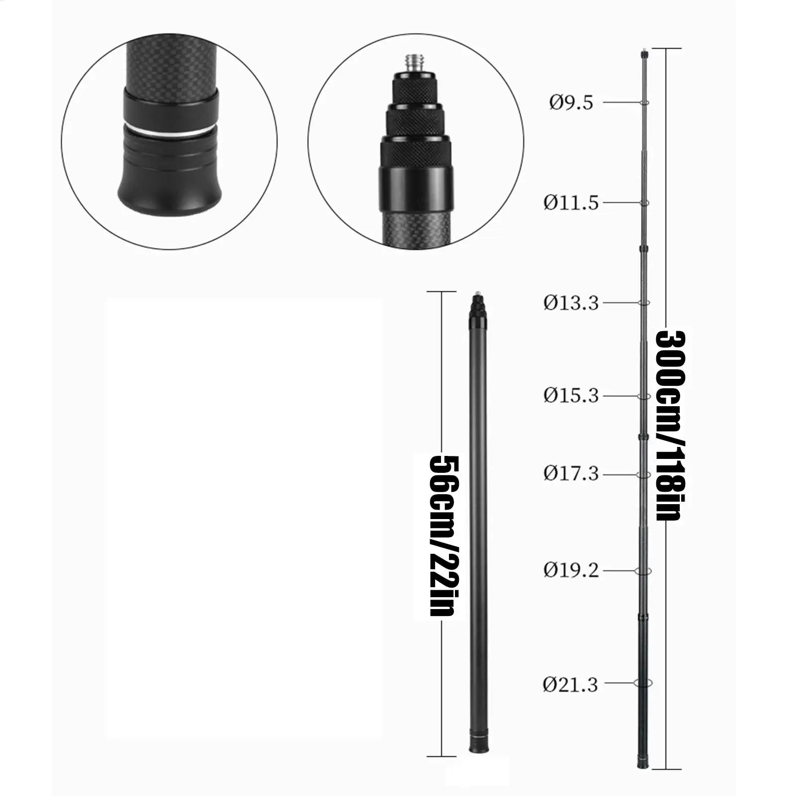 Action Camera Selfie Stick Sport Camera Extendable Selfie Stick Lightweight Equipment Panorama Pole for Photography Enthusiasts