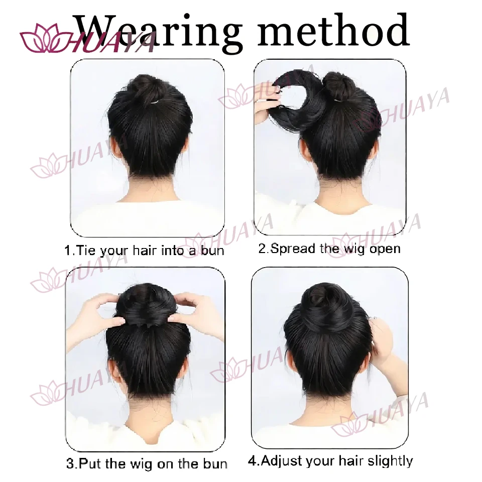 HY 합성 메시 버드즈 네스트 번 헤어스타일 여성용 접이식 헤어스타일, 일상 사용, 가장무도회, 코스프레에 적합합니다.