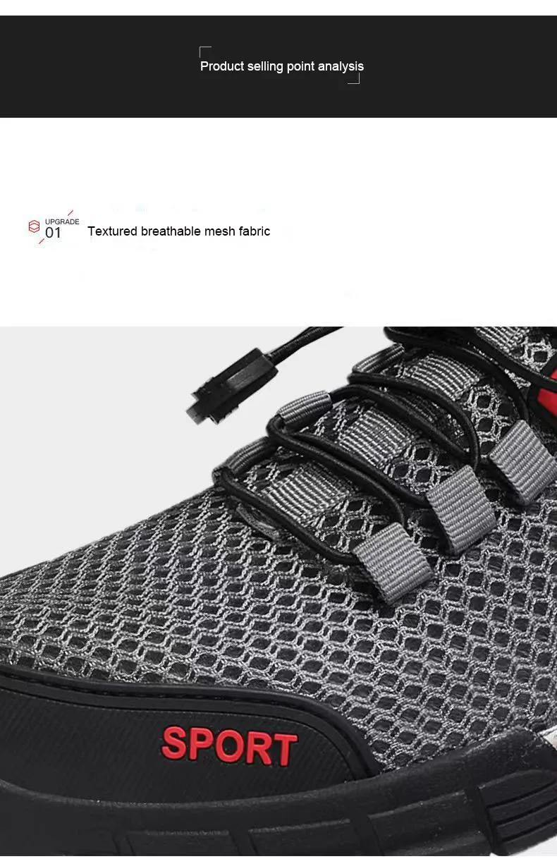 Description Picture 6 of itemMen Casual Tennis Sneakers Breathable Mesh Non Slip Outdoor Mesh Shoes Mens Hiking Shoes Climbing Trekking Barefoot Sneakers
