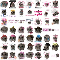 Sad Hamster Meme Cartoon Animal Stickers - 56pcs Cute Aesthetic Decals for Phone, Notebook, Suitcase, Laptop, Fridge, and Wall (56PCS)