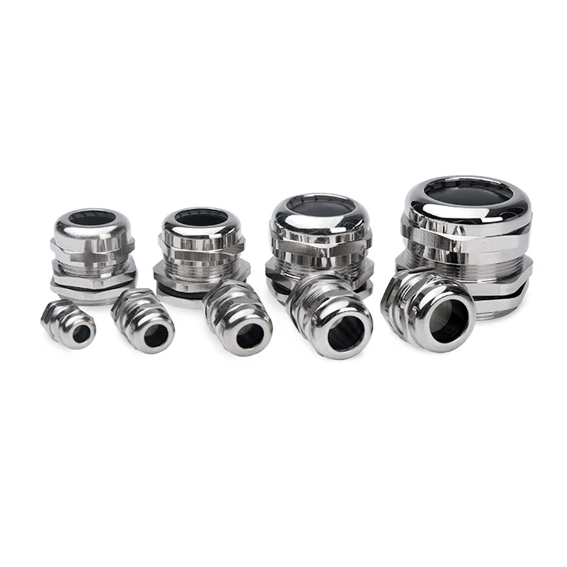 1Pcs waterproof cable gland 304 stainless steel glands IP68 PG7 PG9 M12 M16 metal joint PG13.5 M20*1.5 cable fixing seal joint