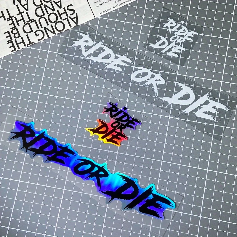 Motorcycle Stickers 2PCS Waterproof for Motorbike Helmet DIY Road Bicycle Top Tube Frame Self-adhesive Vinyl Decals RIDE OR DIE