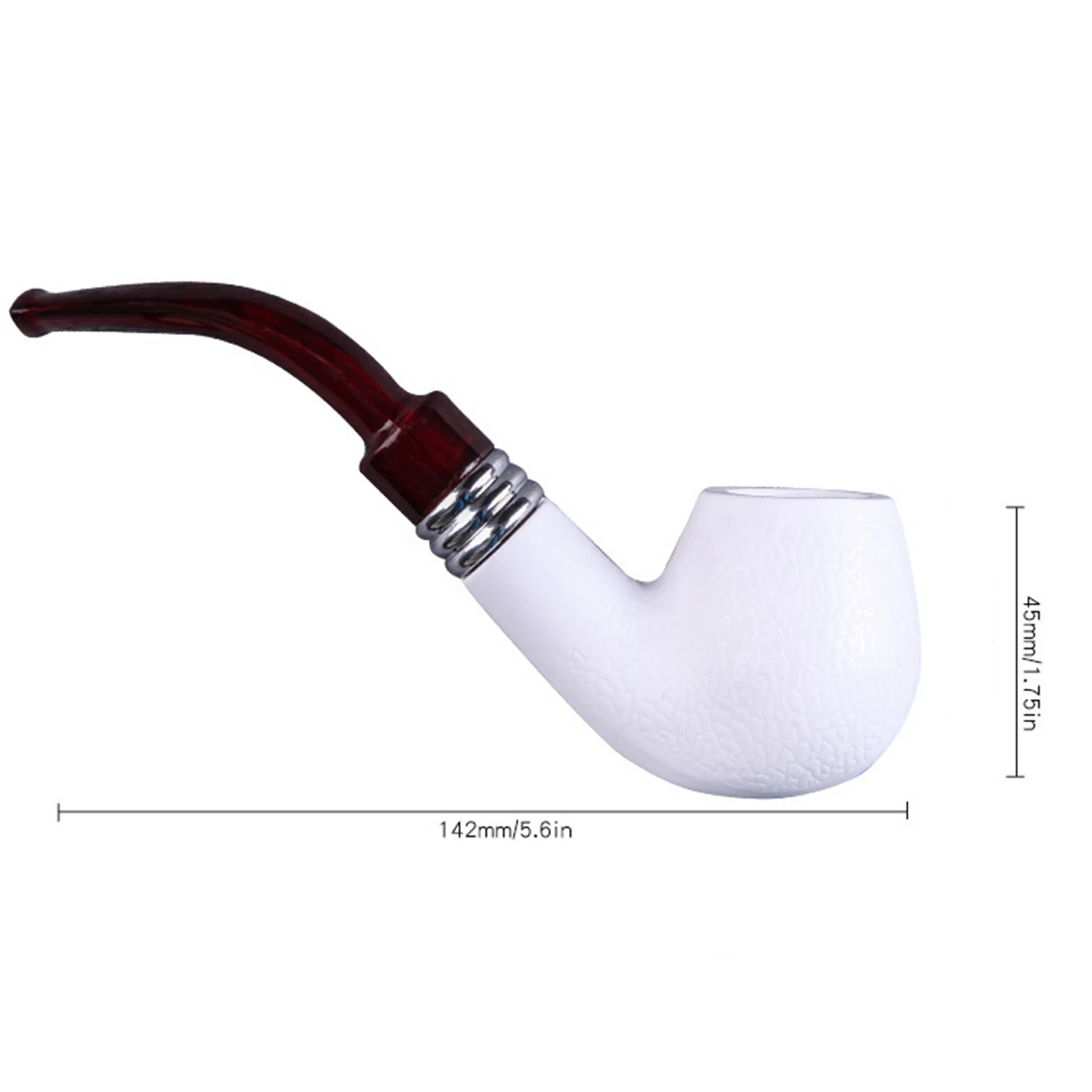 Imitation Sea Bubble Resin Tobacco Pipe Curved Red Tail White Filter Tobacco Pipe Smoking Accessorie 1pc