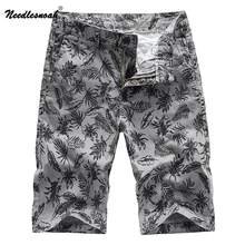 2022 New Summer Men Cotton Shorts Loose Fit Pattern Bermuda Casual Short Pants Spring Clothing Social Cargo Shorts Men