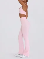 SEEKSUC Women's Yoga Suits Camisole Backless Nude Beautiful Back Neck Hanging Bra Flared Pants Fitness Set - Image 2