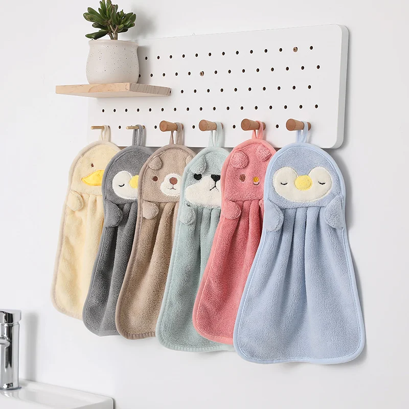 Cute Bathroom Hand Towel Microfiber Absorbent Quick Dry Towels Kitchen