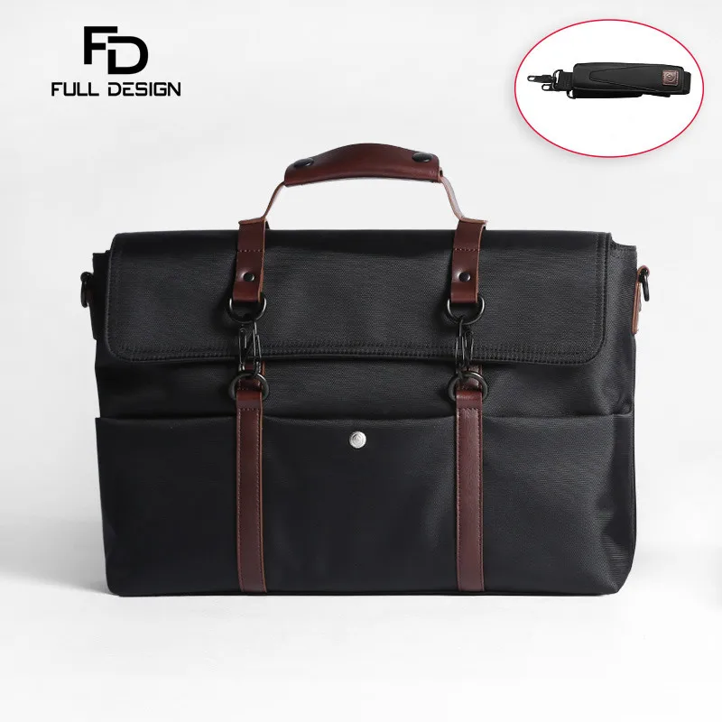 

FULL DESIGN Briefcase 14/15.6" Crossbody Messenger Laptop Bag for Office Working Business Black Khaki