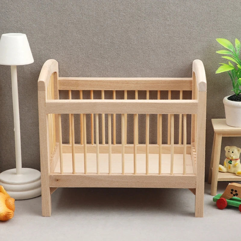 Poppenhuis Miniatuur Wieg Beddengoed Set Poppen Babykamer Meubels Model Voor Diy Poppen Huis Levensscène Decor Accessoires  26