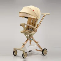 ‌ Poussette pliable de luxe pour bébé, landau réversible, chariot menti-flat, plateau de siège respirant, système de voyage avec auvent ‌ 4