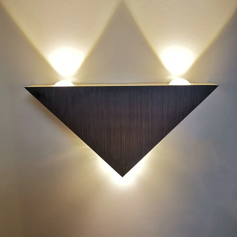 Indoor LED Wall Light Black Aluminium 3W Wall Lamp Triangle Shape